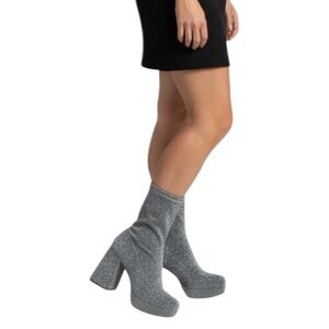 Abound “Steffie” Platform Bootie – Silver Dark Glitter